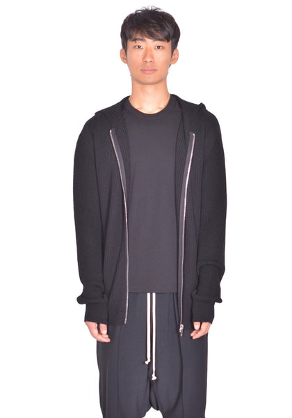 RICK OWENS MEN KWVH KNITTED ZIP HOODIEBLACK FW26 | DOSHABURI Shop