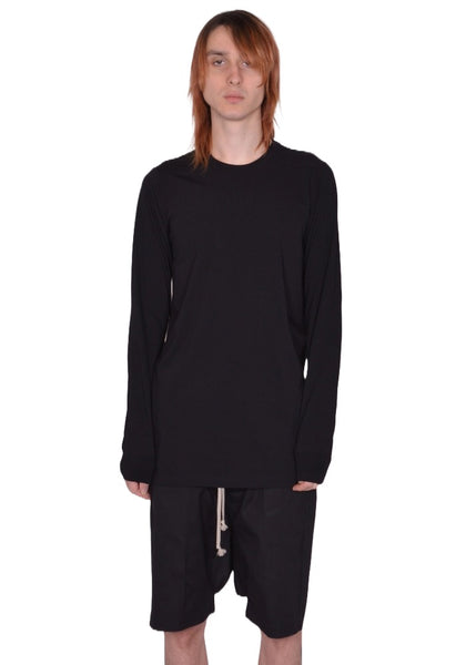 RICK OWENS MEN LEVEL LONG SLEEVE T-SHIRT BLACK SS26 | DOSHABRI Shop