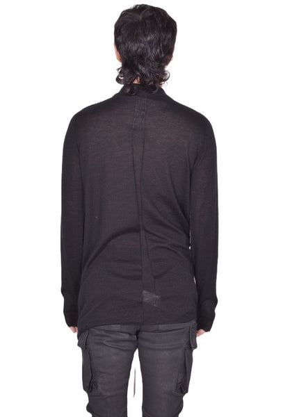 RICK OWENS MEN LEVEL LUPETTO KNIT SWEATER BLACK FW25 | DOSHABURI Shop