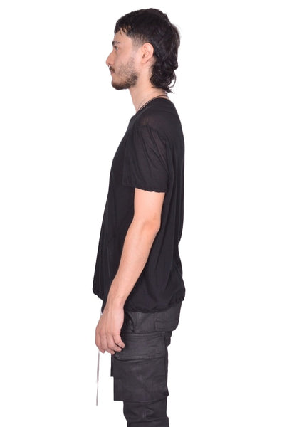 RICK OWENS MEN SHORT LEVEL T-SHIRT BLACK SS26 | DOSHABURI Shop