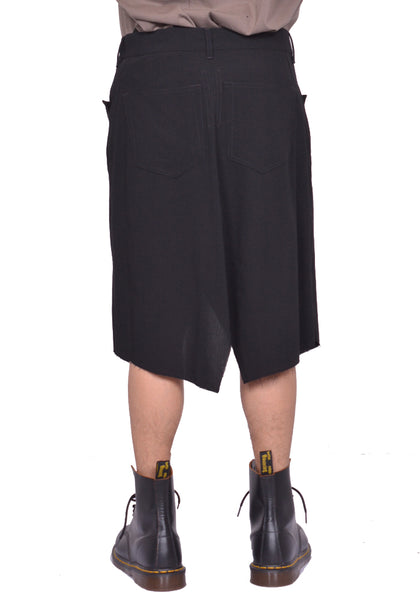 RICK OWENS MEN SLIVERED SKIRT BLACK SS25 | DOSHABURI Online Shop