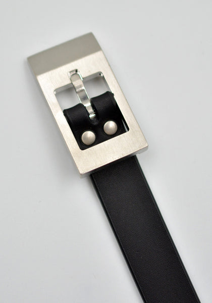 RICK OWENS MEN STOOGES LEATHER BELT BLACK FW26 | DOSHABURI Shop