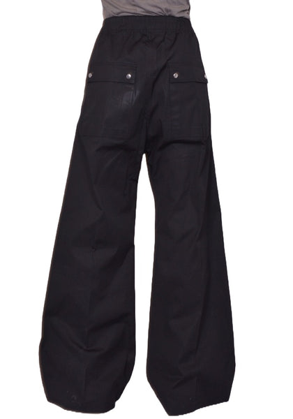 RICK OWENS MEN WIDE BELA PANTS BLACK SS26 | DOSHABURI Online Shop