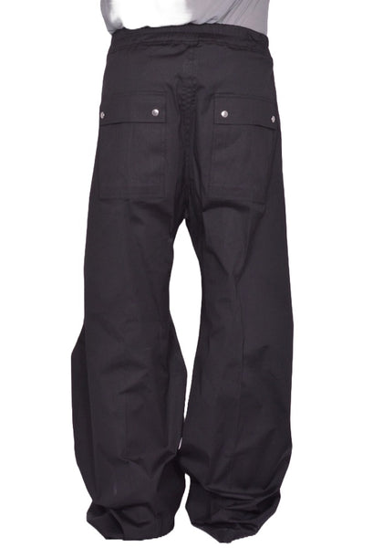 RICK OWENS MEN WIDE BELA PANTS BLACK SS26 | DOSHABURI Online Shop