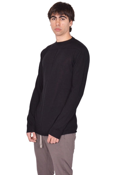 RICK OWENS OVERSIZED LEVEL KNIT SWEATER BLACK SS26 | DOSHABURI Shop