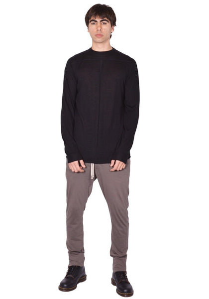 RICK OWENS OVERSIZED LEVEL KNIT SWEATER BLACK SS26 | DOSHABURI Shop