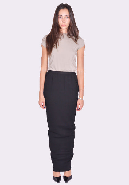 RICK OWENS PILLAR LONG SKIRT BLACK FW24 | DOSHABURI Online Shop