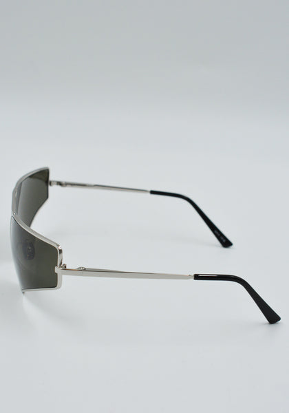 RICK OWENS PRONG SUNGLASSES SILVER/BLACK LENS FW25 | DOSHABURI Shop