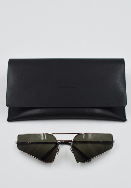 RICK OWENS PRONG SUNGLASSES SILVER/BLACK LENS FW25 | DOSHABURI Shop