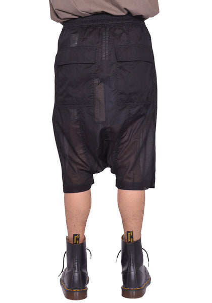 RICK OWENS MEN RICK'S PODS SHORTS BLACK SS25 | DOSHABURI Onlin Shop