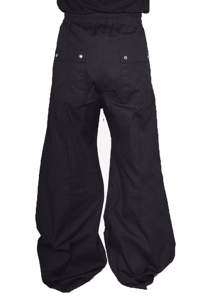 RICK OWENS MEN WIDE BELA PANTS BLACK SS25 | DOSHABURI Online Shop