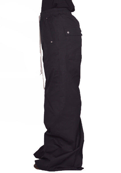 RICK OWENS MEN WIDE BELA PANTS BLACK SS25 | DOSHABURI Online Shop