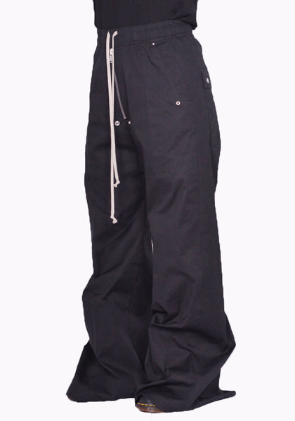 RICK OWENS MEN WIDE BELA PANTS BLACK SS25 | DOSHABURI Online Shop