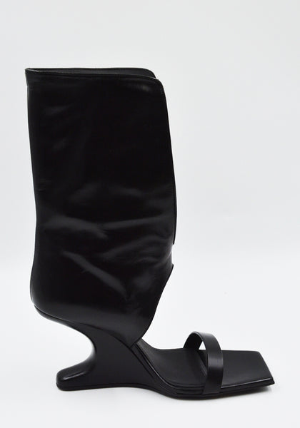 RICK OWENS WINGED CANTILEVER 8 SANDALS BLACK SS25 | DOSHABURi Shop