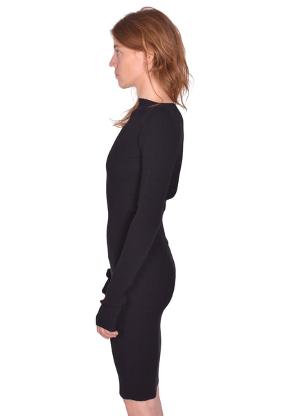 RICK OWENS WOMEN AL DRESS BLACK FW25 | DOSHABURI Online Shop