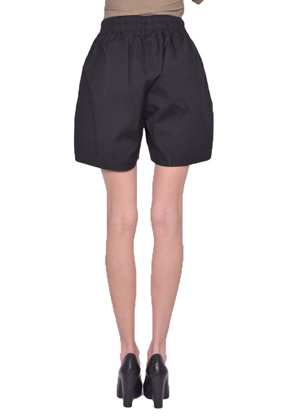 RICK OWENS WOMEN BOXERS WOVEN SHORTS BLACK SS25 | DOSHABURI Shop