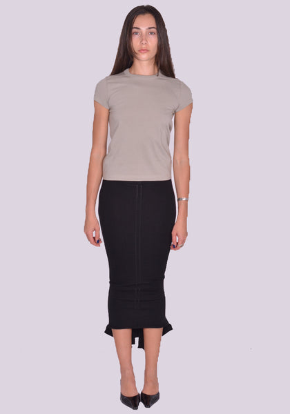 RICK OWENS WOMEN CALF DAUPHINE SKIRT BLACK FW24 | DOSHABURI Online Shop