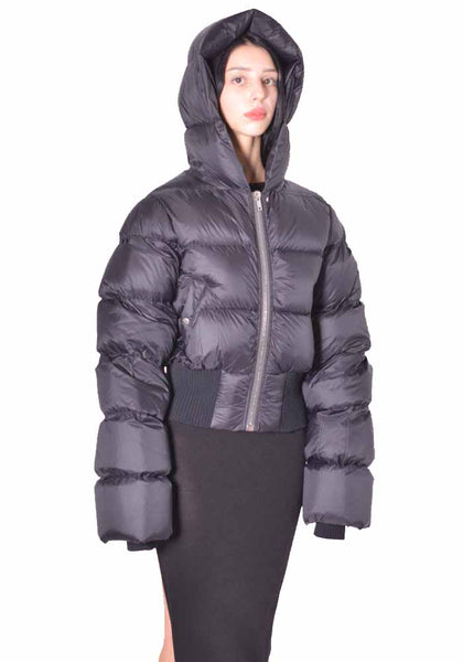 RICK OWENS CINCHED HOODED JKT BLACK 2026FW | DOSHABURI Online Shop 