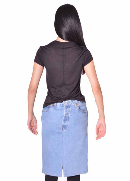 RICK OWENS WOMENCROPPED LEVEL T BLACK  2026FW | DOSHABURI Online Shop