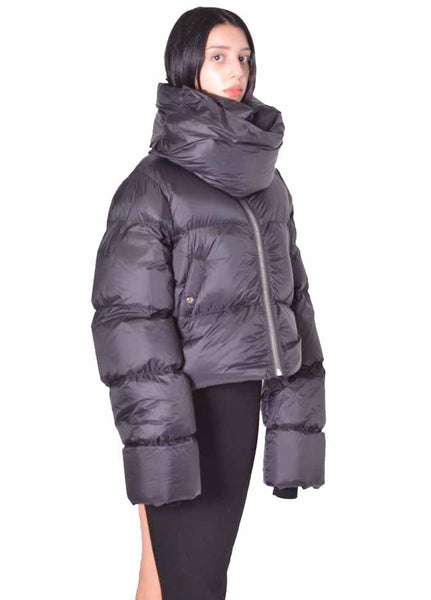 RICK OWENS WOMEN FUNNEL NECK BLACK 2026FW | DOSHABURI Online Shop 