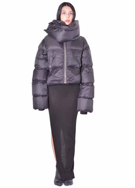 RICK OWENS WOMEN FUNNEL NECK BLACK 2026FW | DOSHABURI Online Shop 