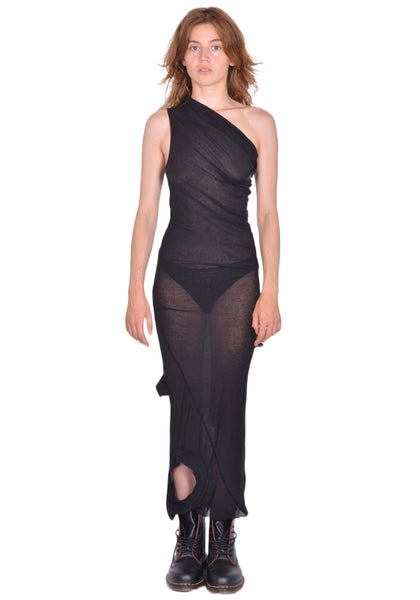 RICK OWENS WOMEN HOLLYWOOD BANANA T-SHIRT BLACK SS25 | DOSHABURI Shop