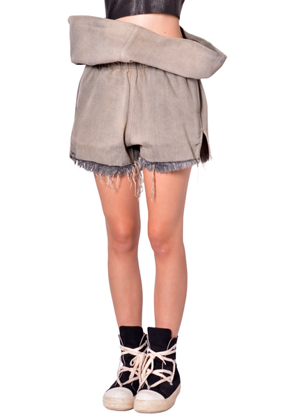 RICK OWENS WOMEN CRATER SHORTS 59 MINERAL | DOSHABURI Online Shop