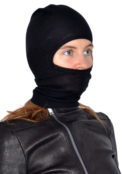 RICK OWENS WOMEN SKULL BALACLAVA CASHMERE BLACK FW25 | DOSHABURI Shop