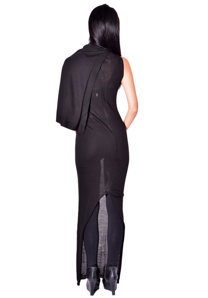 RICK OWENS WOMEN SL SCARF DRESS BLACK 2026FW | DOSHABURI Shop