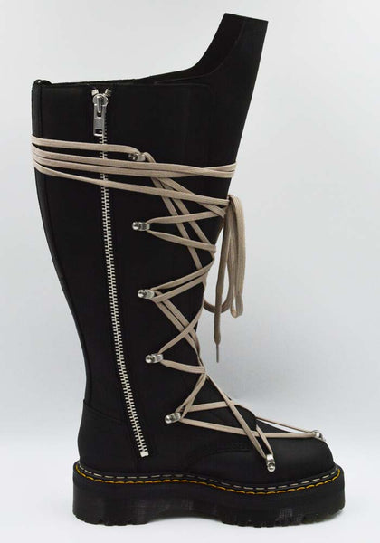 RICK OWENS x DR. MARTENS 1B60 QUAD SOLE PENTALACE BOOTS BLACK FW25