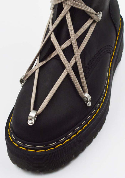 RICK OWENS x DR. MARTENS 1B60 QUAD SOLE PENTALACE BOOTS BLACK FW25