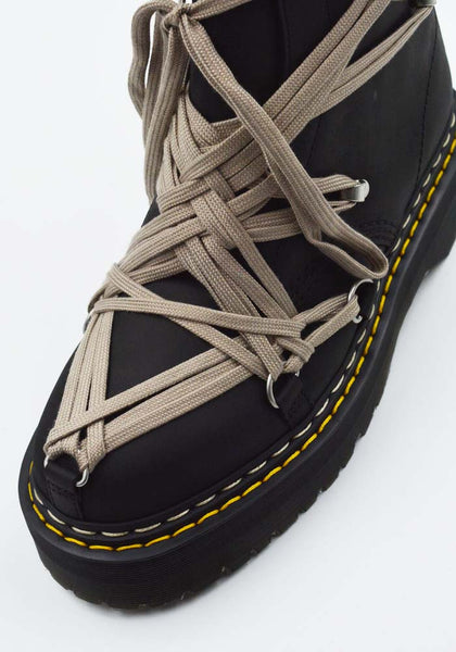 RICK OWENS x DR. MARTENS DM02E6812 1460 QUAD SOLE MEGALACE BOOTS BLACK FW25