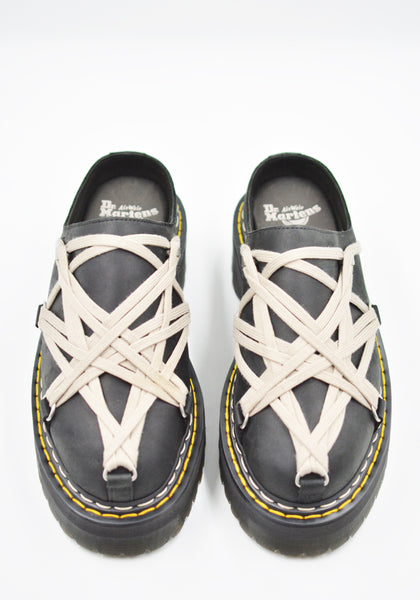 RICK OWENS x DR. MARTENS WOMENS QUAD SOLE MEGALACE MULE BLACK FW26 | DOSHABURI Shop