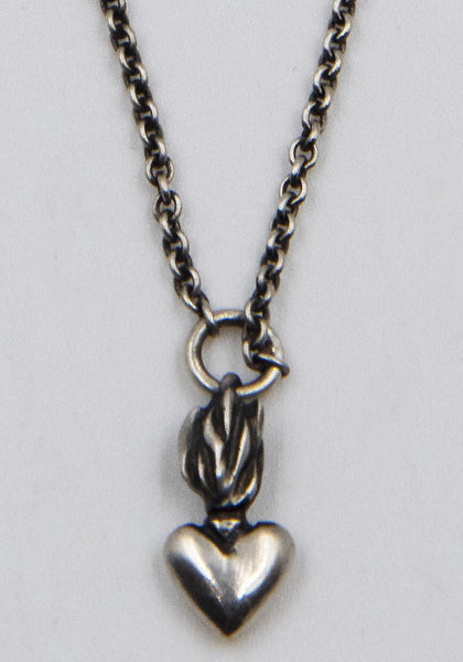 WERKSTATT:MÜNCHEN M7110 CHAIN MINI NECKLACE HEART SILVER | DOSHABURI Online shop