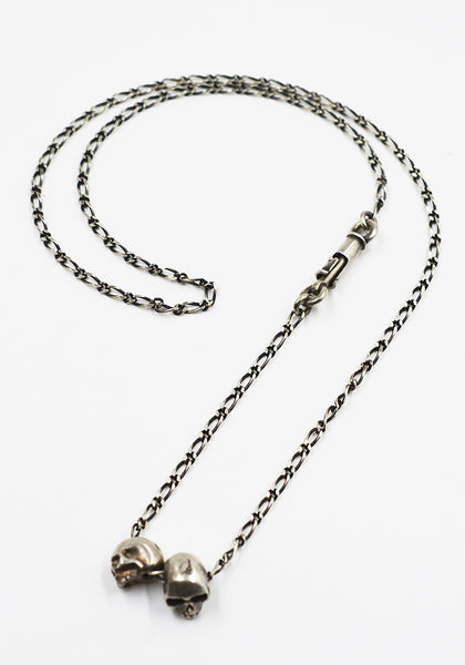 WERKSTATT MÜNCHEN M3312 NECKLACE TWO SKULLS SILVER | DOSHABURI Shop