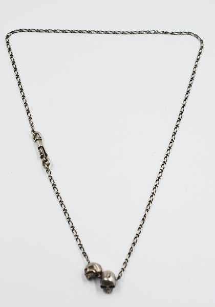 WERKSTATT MÜNCHEN M3312 NECKLACE TWO SKULLS SILVER | DOSHABURI Shop