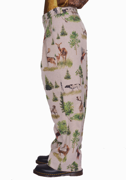 BLESS N°74 ULTRA WIDE PLEATED TROUSERS FOREST ANIMALS SS25 | DOSHABURI Shop