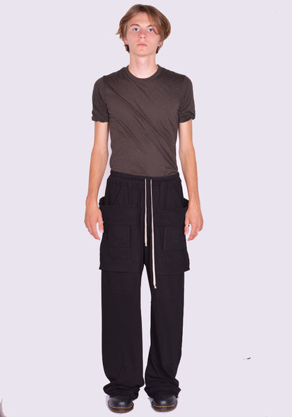 RICK OWENS DRKSHDW CREATCH WIDE CARGO PANTS BLACK FW24 | DOSHABURI Online Shop