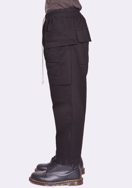 RICK OWENS DRKSHDW CREATCH CARGO CROPPED PANTS BLACK FW24 | DOSHABURI Online Shop