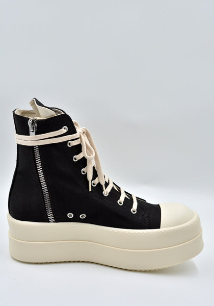 RICK OWENS DRKSHDW DOUBLE BUMPER SNEAKERS BLACK/MILK SS24 | DOSHABURI Online Shop