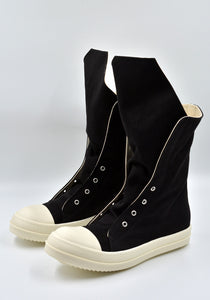 RICK OWENS DRKSHDW DU01D18O6 CB BOOT SNEAKERS BLACK/MILK SS24 | DOSHABURI Online Shop