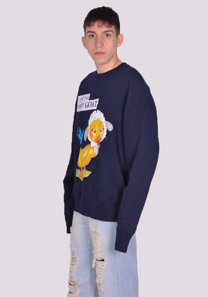 EGONLAB. SW001A GOAT SWEATSHIRT MARINE BLUE SS24 | DOSHABURI Online Shop