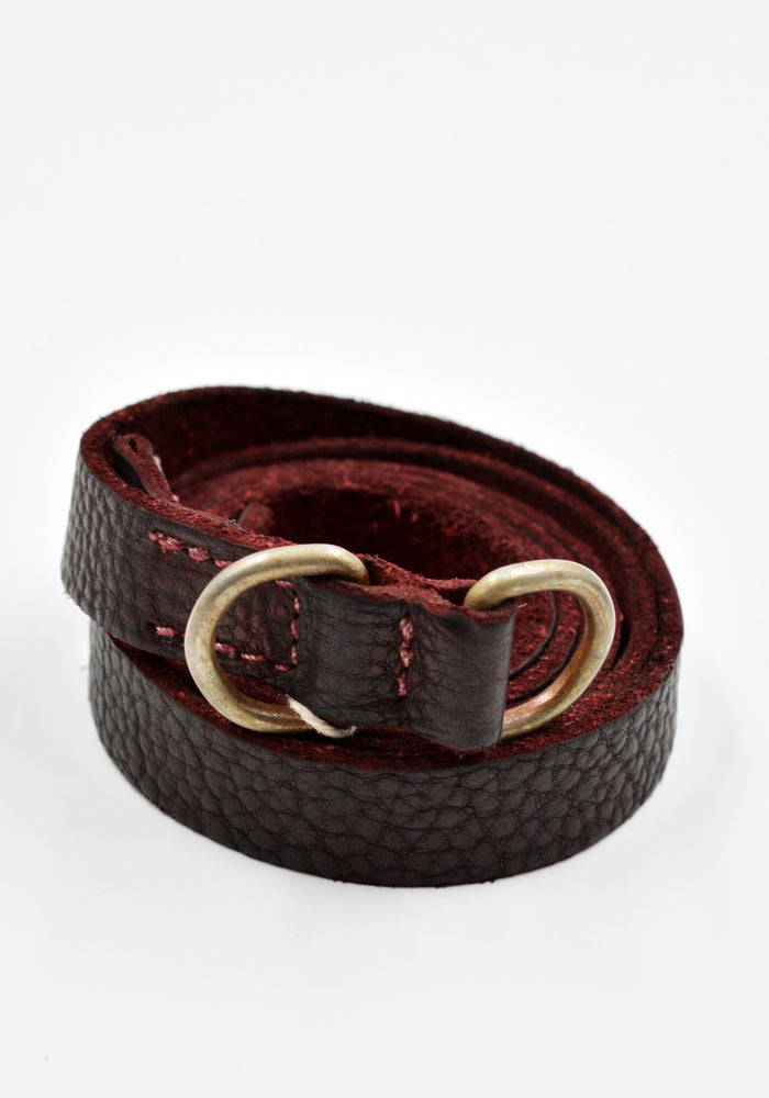 GUIDI BLT0 UNISEX BISON FULL GRAIN LEATHER BELT BROWN | DOSHABURI Online Shop