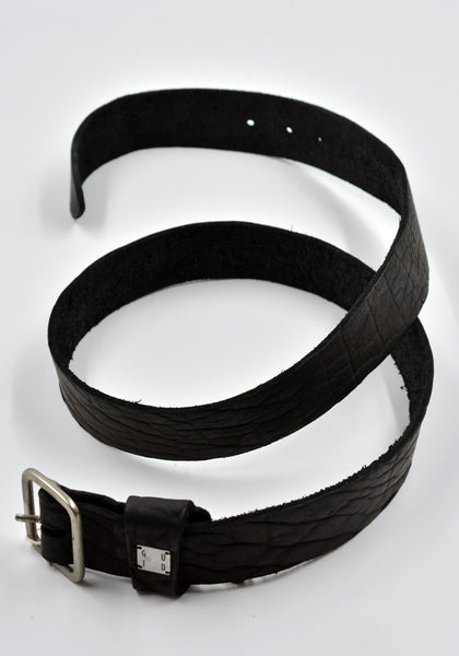 GUIDI BLT16 BISON FULL GRAIN LEATHER BELT BLACK | DOSHABURI Online Shop