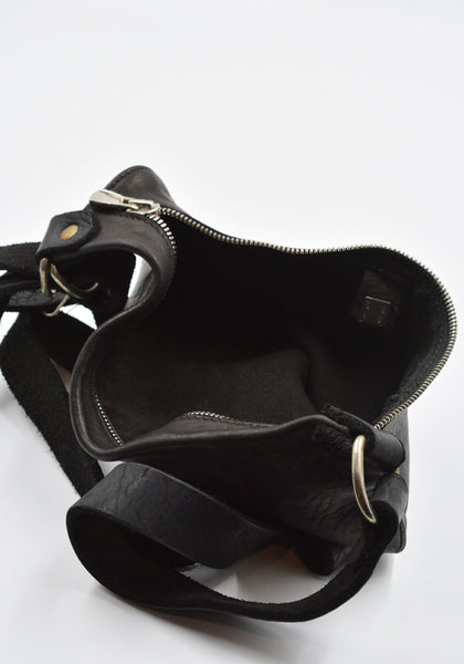 GUIDI Q100 SOFT HORSE FULL GRAIN LEATHER BELT BAG BLACK | DOSHABURI Online Shop