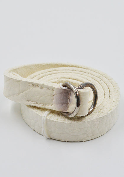 GUIDI BLT0 UNISEX BISON FULL GRAIN LEATHER BELT WHITE (New Season)