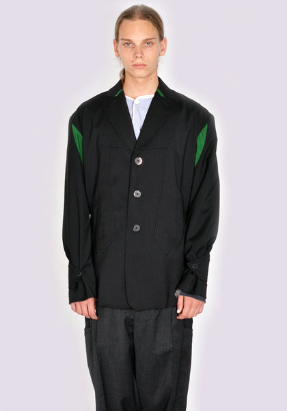 KIKO KOSTADINOV MEN KKAW23J01-25 SOLON BLAZER JET BLACK/HUNTER GREEN FW23 | DOSHABURI Online Shop