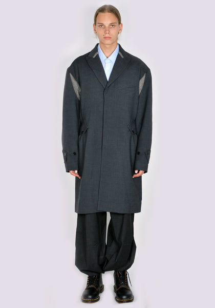 KIKO KOSTADINOV KKAW23J02-27 SOLON LONG COAT SHADOW GREY/ASH GREY FW23 | DOSHABURI Online Shop