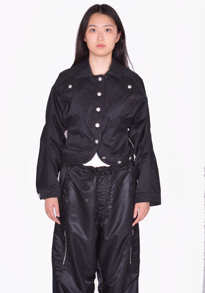 KIKO KOSTADINOV WOMEN KKWSS24J02-17 APOLLINAIRE CROPPED JACKET SABLE BLACK SS24 | DOSHABURI Online Shop