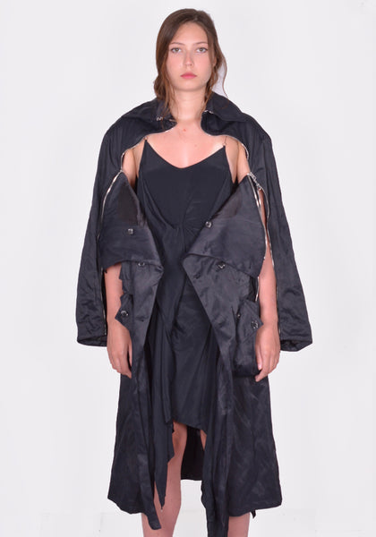 KIKO KOSTADINOV WOMEN KKWSS24C02-21 MALLARME COAT PEBBLE BLACK SS24 | DOSHABURI Online Shop